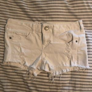 EXPRESS White Distressed Shorts